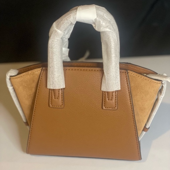 Michael Kors Avril Extra-Small Leather and‎ Suede Satchel Brown Handbag - Picture 4 of 5